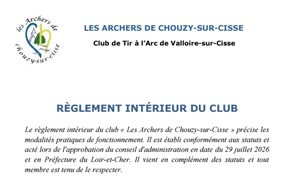 Nouveau règlement intérieur