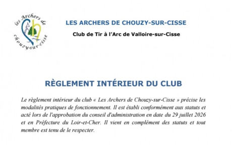 Nouveau règlement intérieur